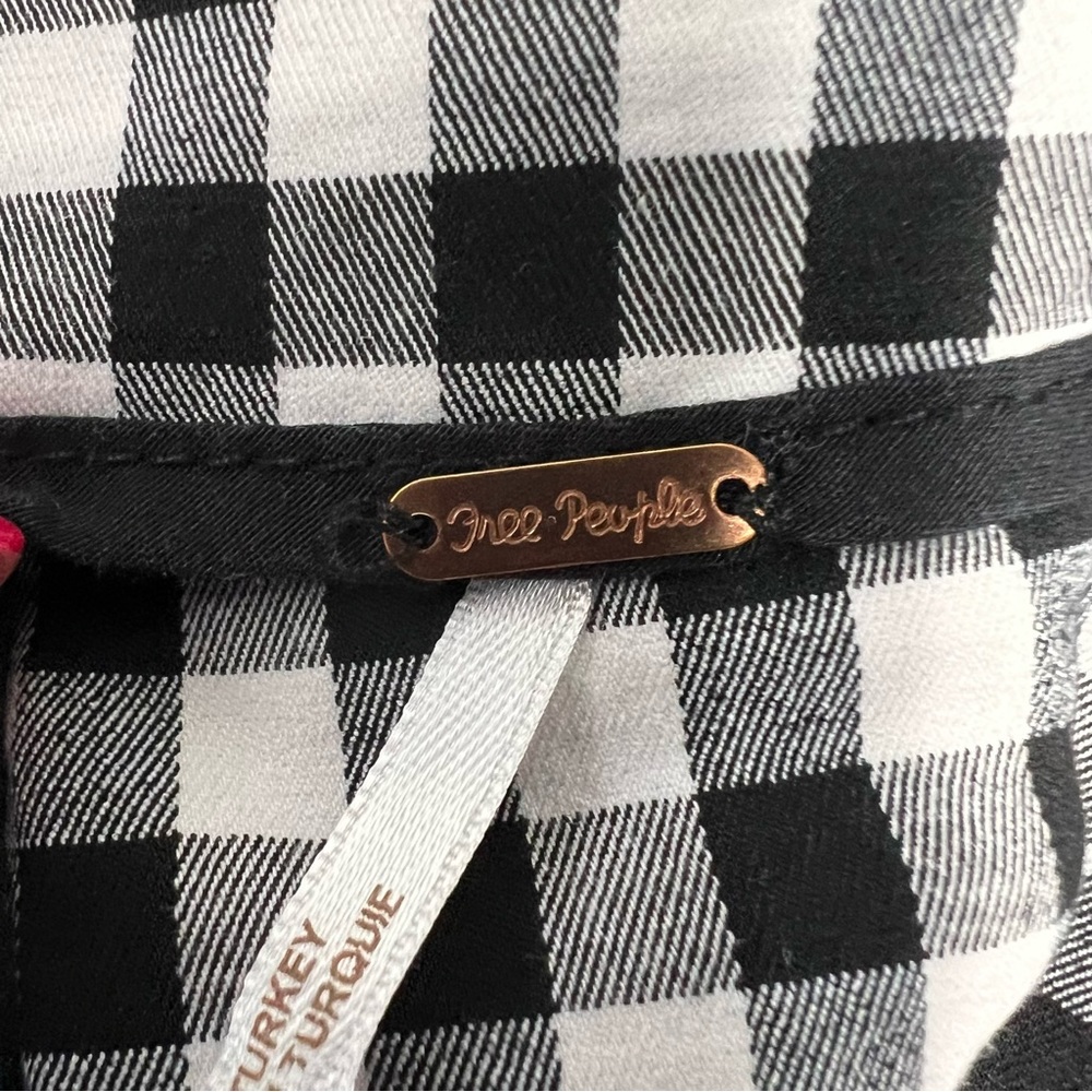 Free People Black and White Checkered Mini Skirt - Picture 4 of 8